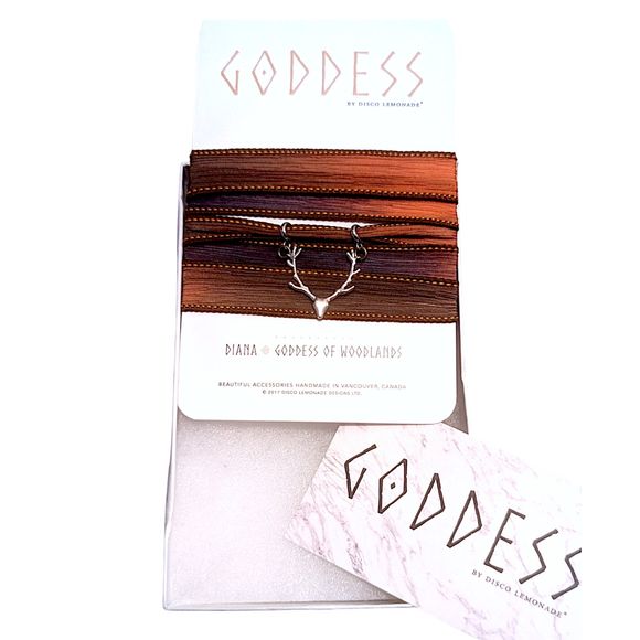 Disco Lemonade GODDESS Diana of the Woodlands, Silk Wrap Bracelet, Choker,Anklet - Picture 4 of 5